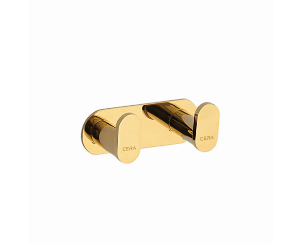 CURVE DOUBLE ROBE HOOK -FRENCH GOLD